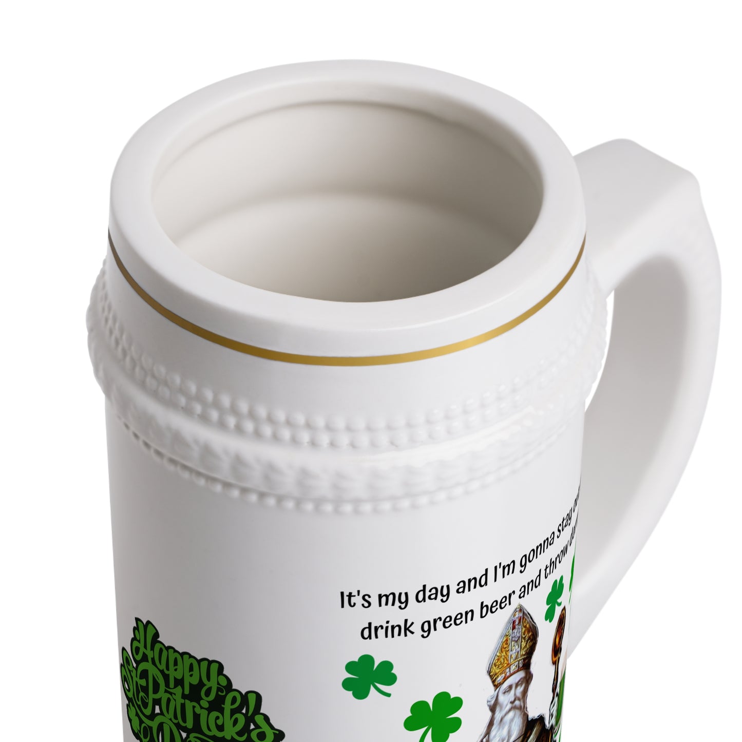 St. Patrick The Party Animal Ceramic 22oz Beer Stein Mug