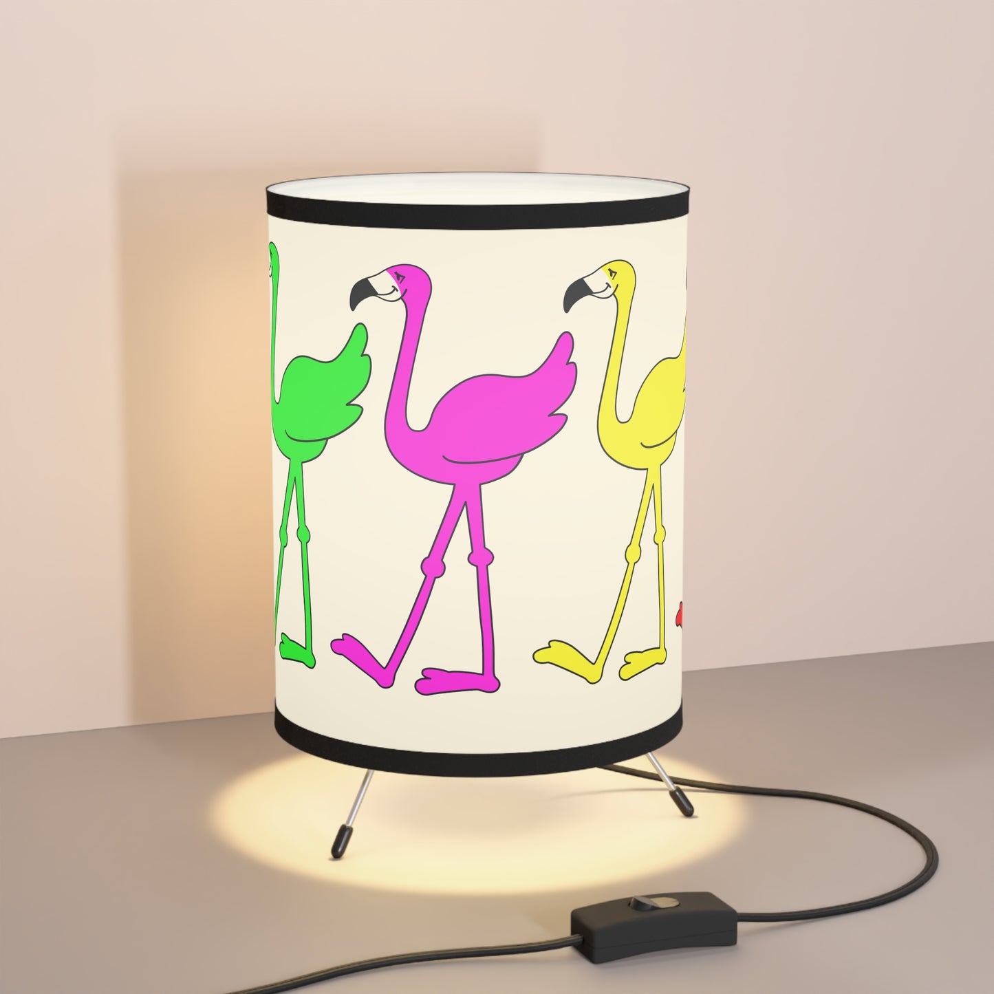 Rainbow Flamingo Club Tripod Lamp by Lu Lu
