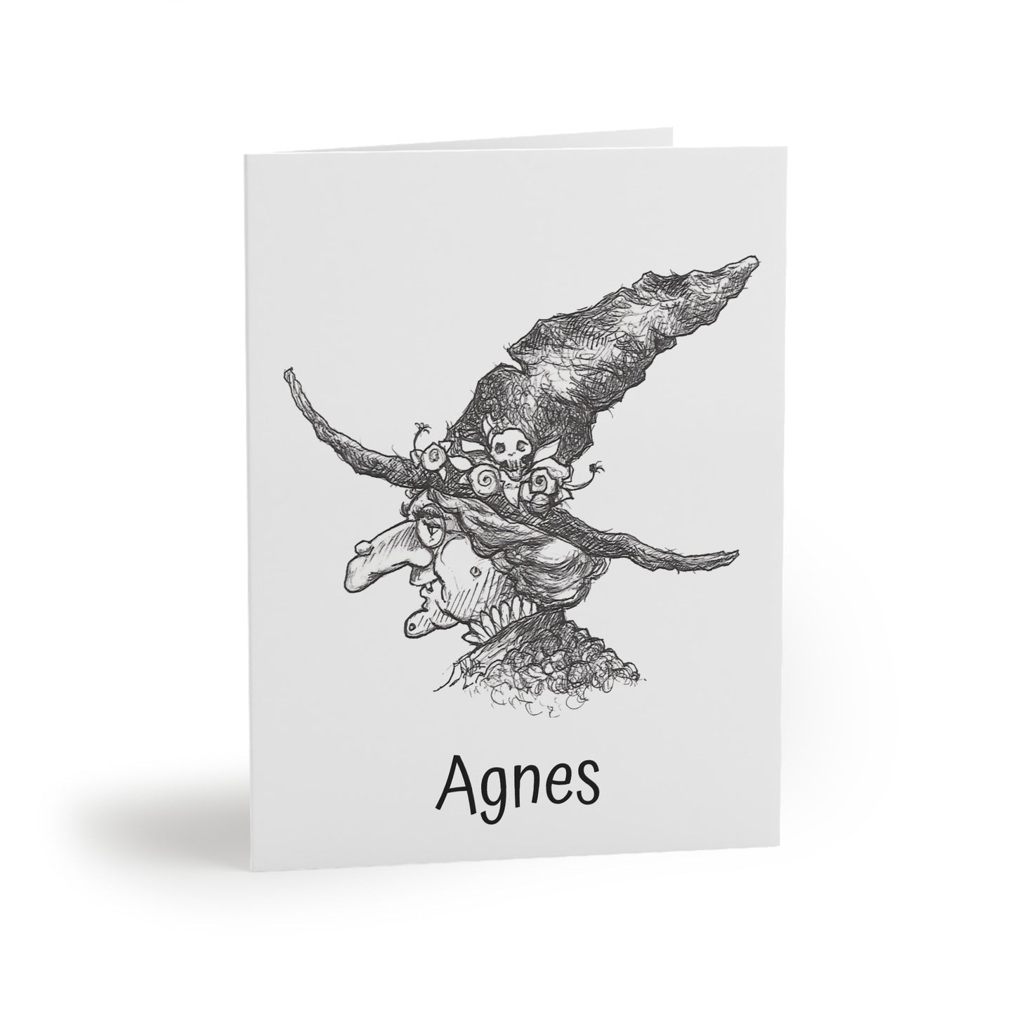 Agnes the Witch - The Happy Halloween Greeting Cards (8, 16, and 24 pcs) for all witches & cat lovers!!!