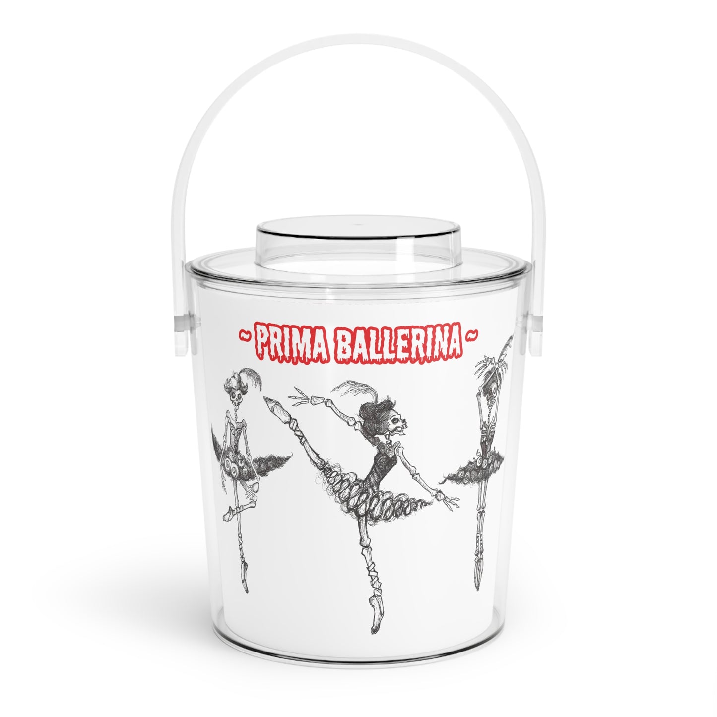 Dancing Prima Ballerinas - Halloween Ballet Skeletons Ice Bucket with Tongs