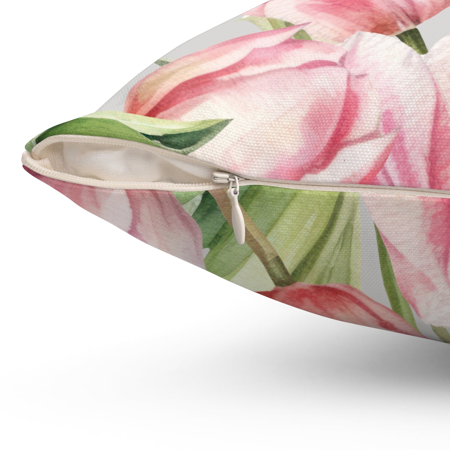 Pink Tulip & Grey Accent Square Pillow from Miss Daisy's Spring Collection