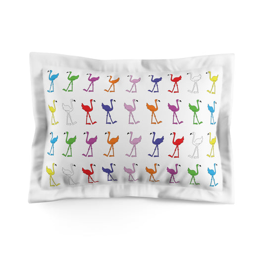 Lu Lu's Rainbow Flamingo Club Standard Pillow Sham