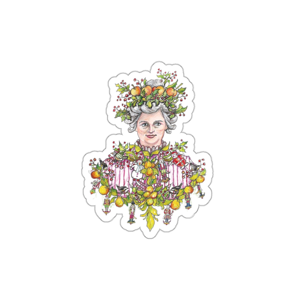 Mrs. Santa Claus Christmas Indoor & Outdoor Vinyl Die-Cut Stickers