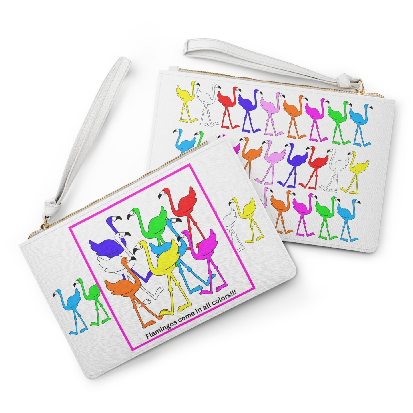 Flamingos Come In All Colors Clutch Bag