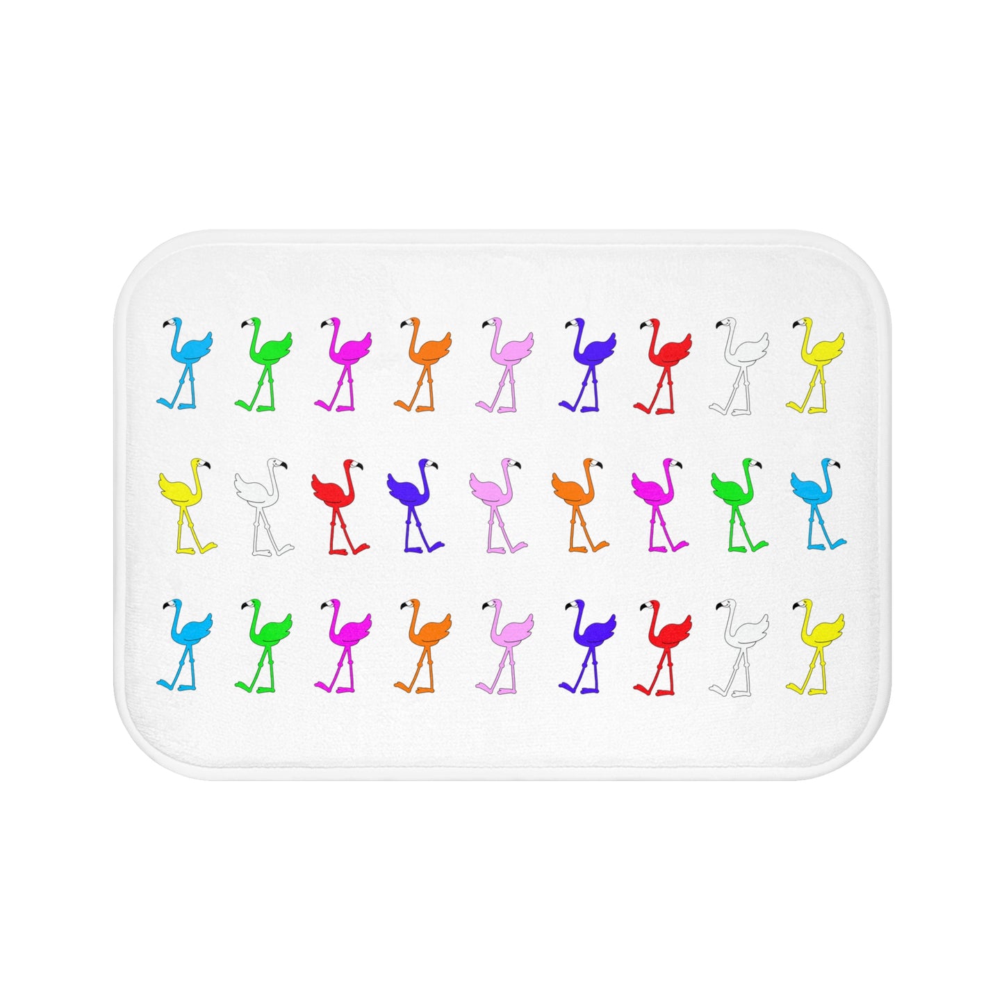 Lu Lu's Rainbow Flamingo Club Memory Foam Microfiber Bath Mat