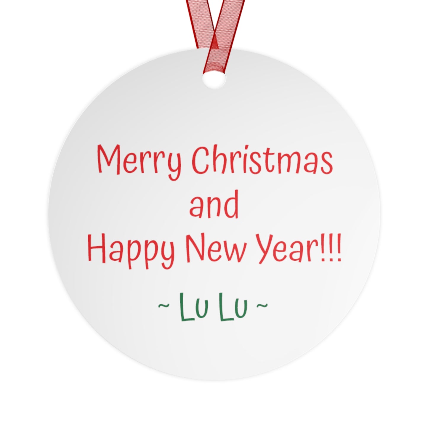 LU LU THE BLUE FLAMINGO Metal Christmas Tree Ornament