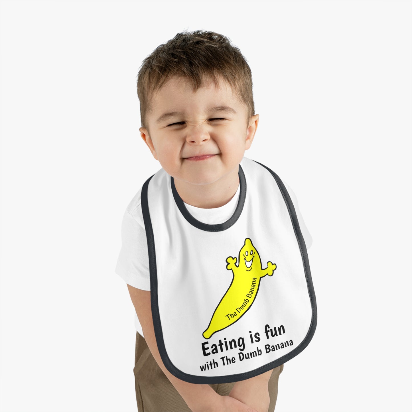 "EATING IS FUN WITH THE DUMB BANANA" Baby Jersey Bib in 5 wonderful colors!!!