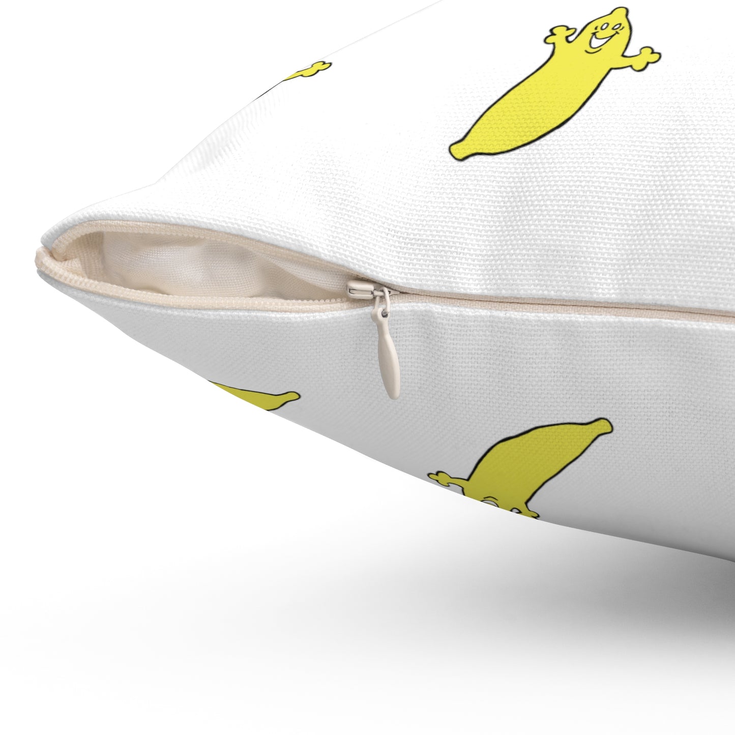 The Dumb Banana's "BANANA" Square Pillow in White - It's such a banana of a pillow and so much more!!!