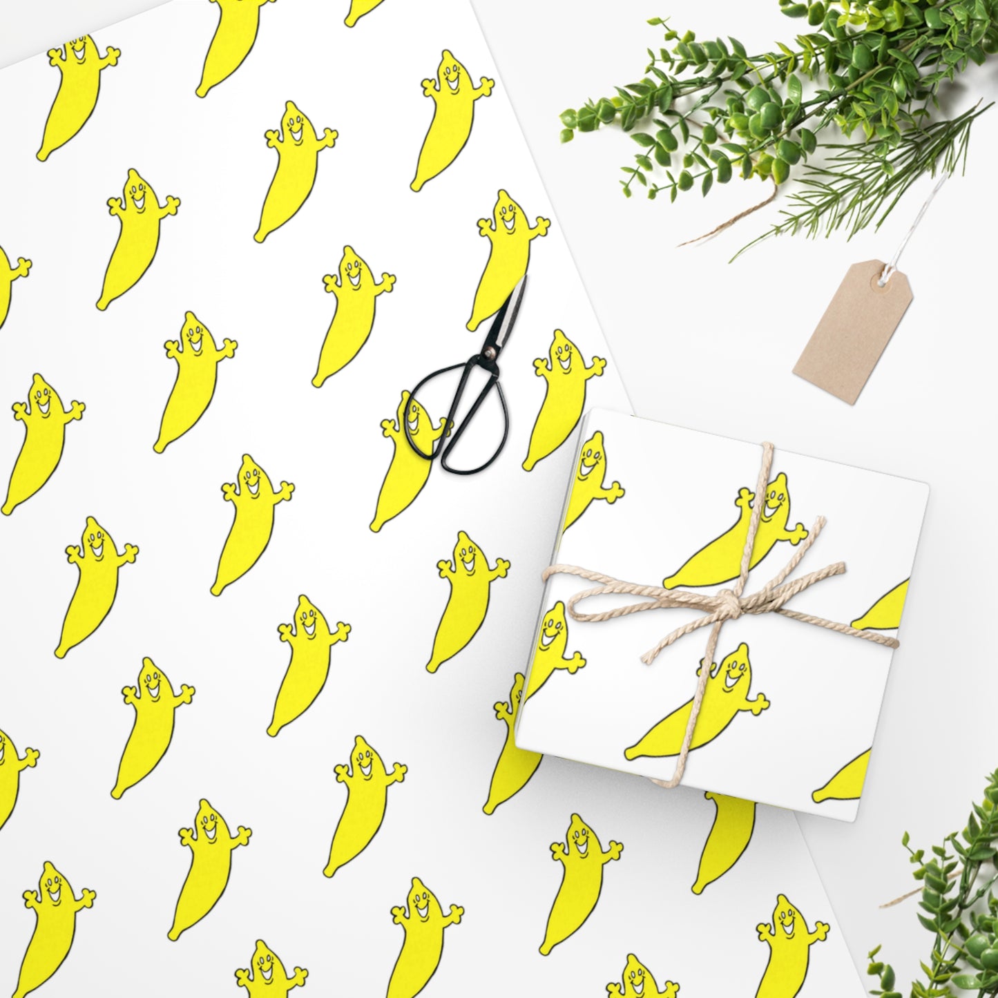 BANANA Wrapping Paper by The Dumb Banana in 2 Sizes - "The more bananas the better!!!"