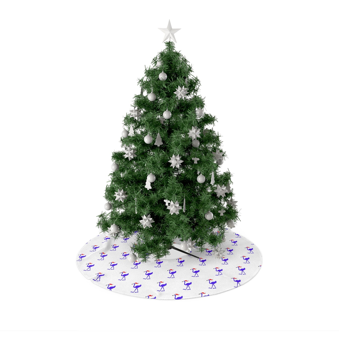 Lu Lu The Blue Flamingo Christmas Tree Skirt