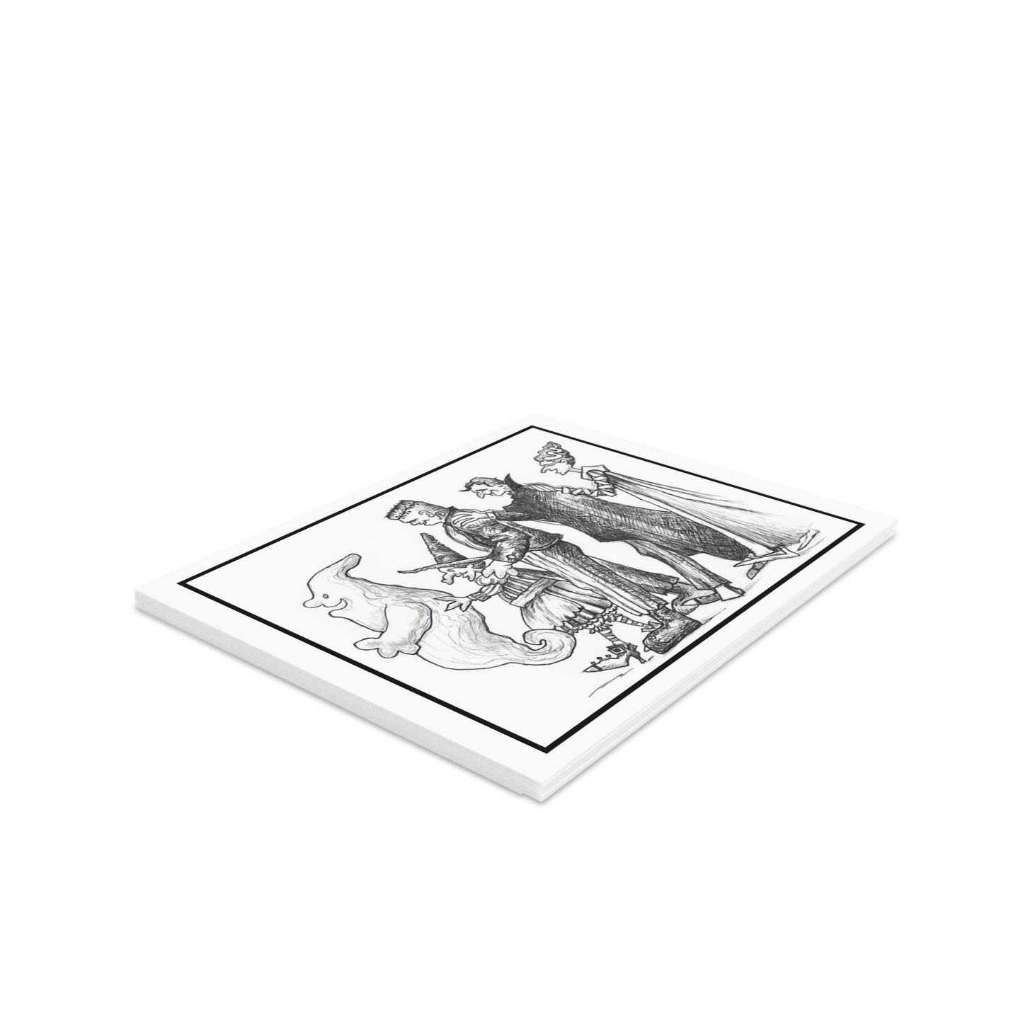 Monsters of Transylvania Happy Halloween Greeting Cards (8, 16, and 24 pcs)