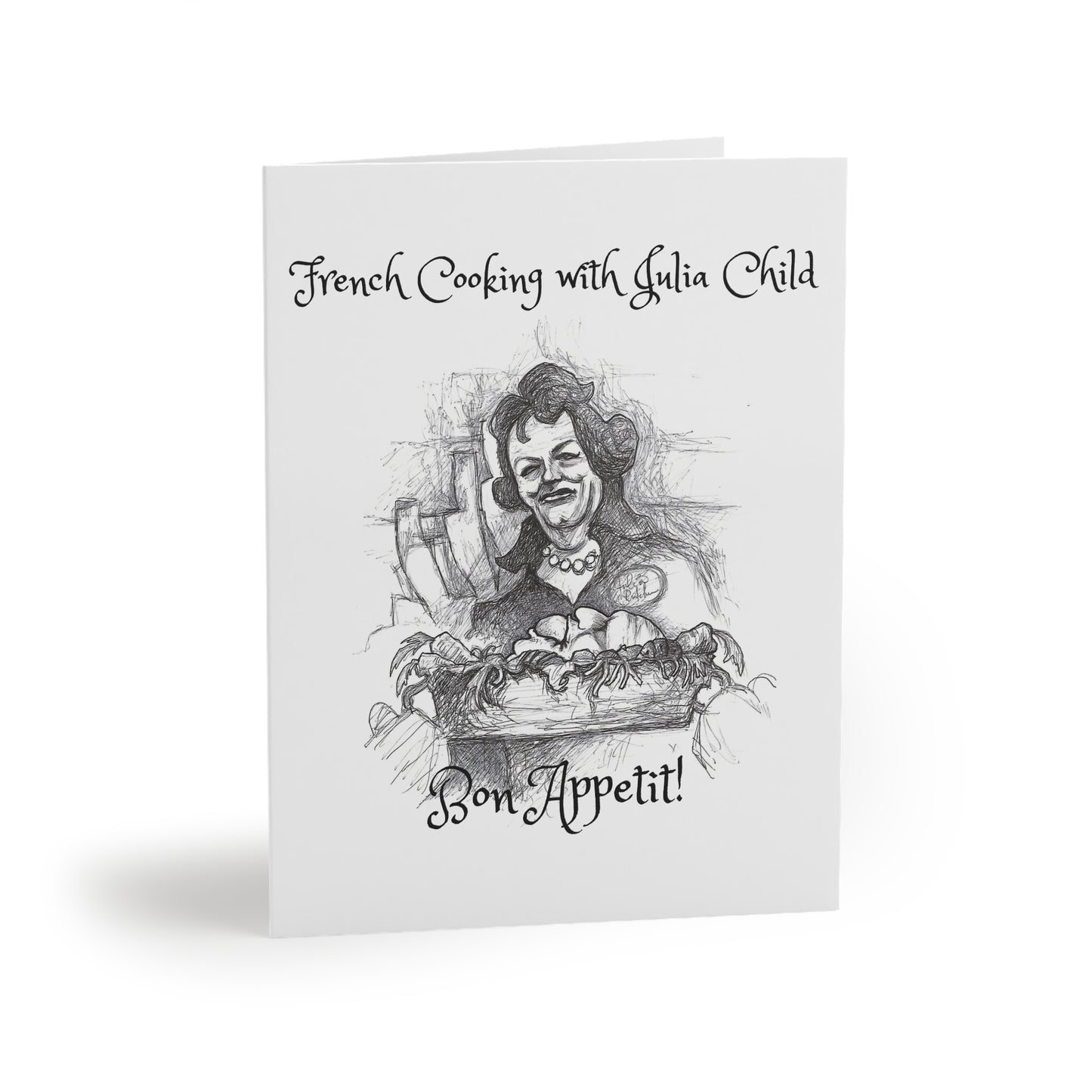 French Cooking with Julia Child - The "BON APPETIT" Happy Halloween Greeting Cards (8, 16, and 24 pcs) for all cooks!!!