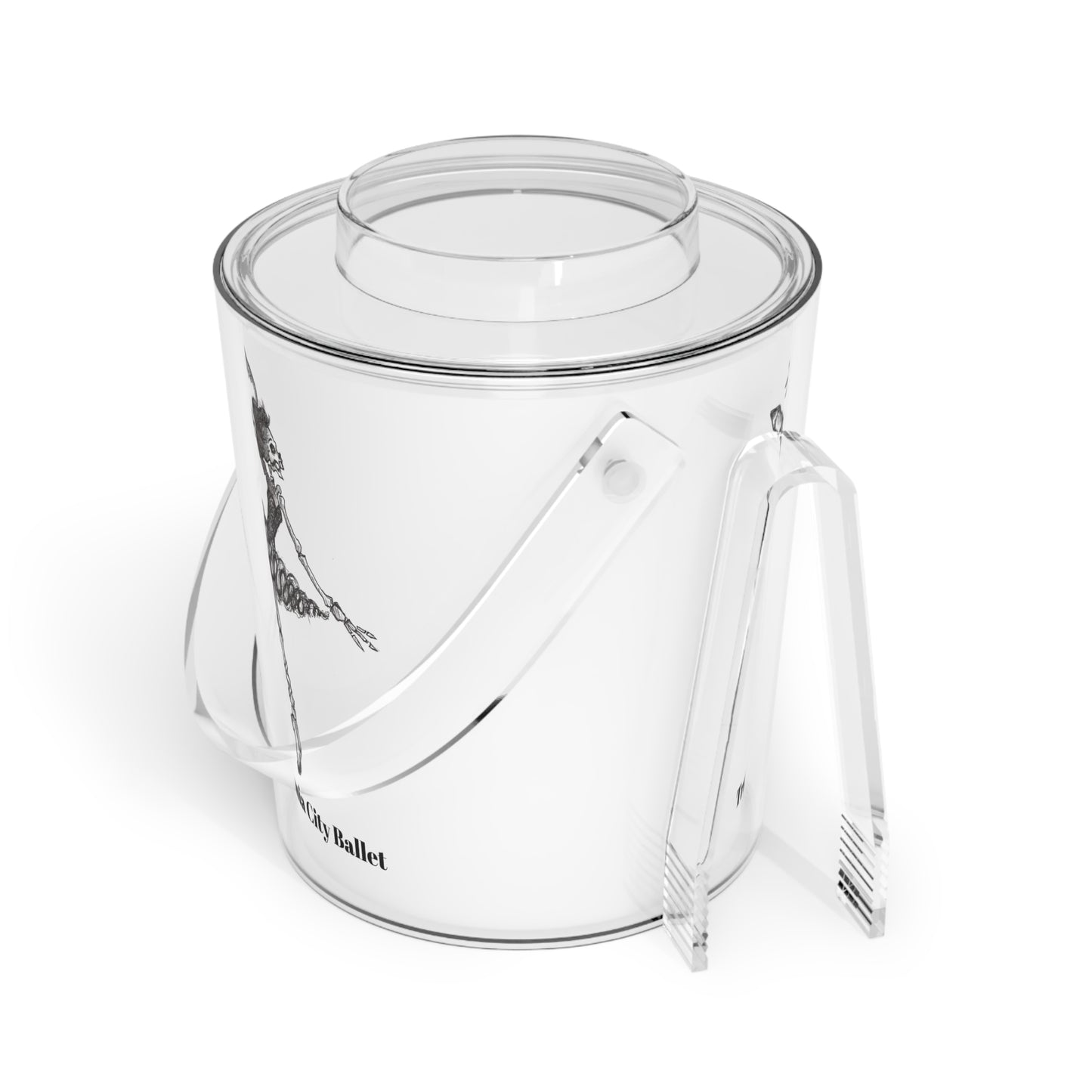 "Transylvania City Ballet" - Dancing "Grand Jete" Skeleton Halloween Ice Bucket with Tongs