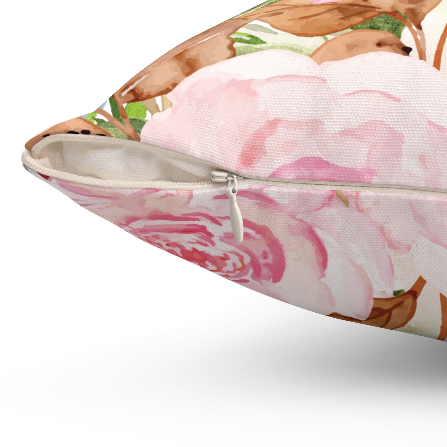 Pink Roses & Butterflies Square Accent Pillow from Miss Daisy's Spring Collection