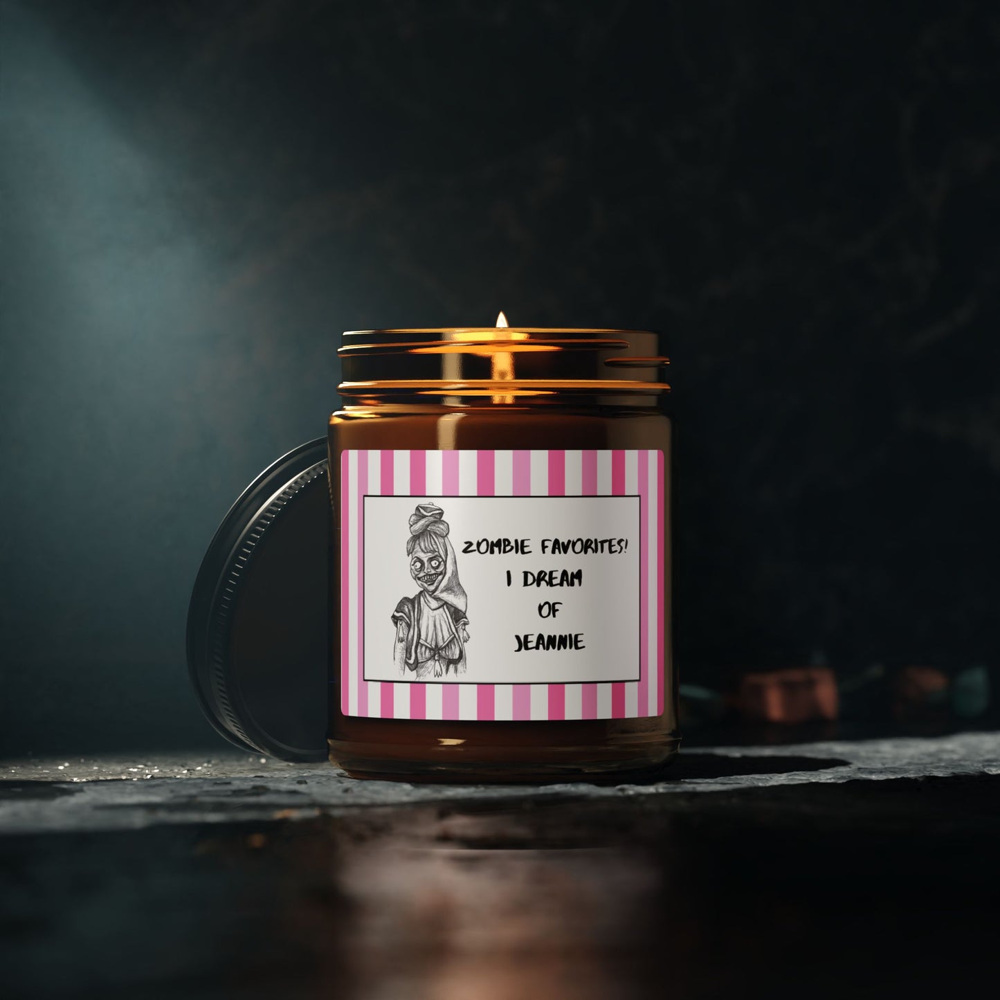 Zombie Favorites - The "I DREAM OF JEANNIE" HAPPY HALLOWEEN Scented 9oz Soy Candle Collection for all Genie Zombies!!!