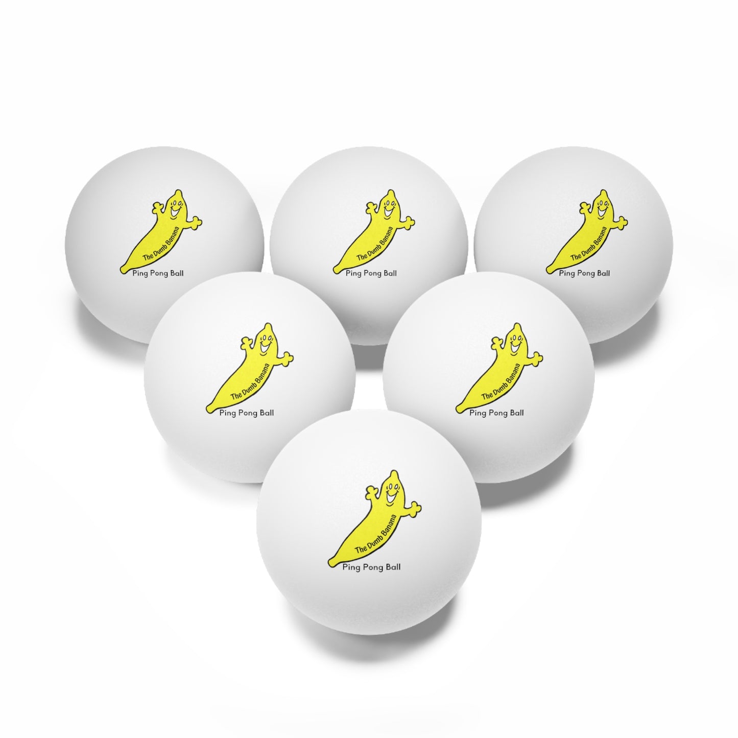 THE DUMB BANANA Ping Pong Balls, 6 pcs