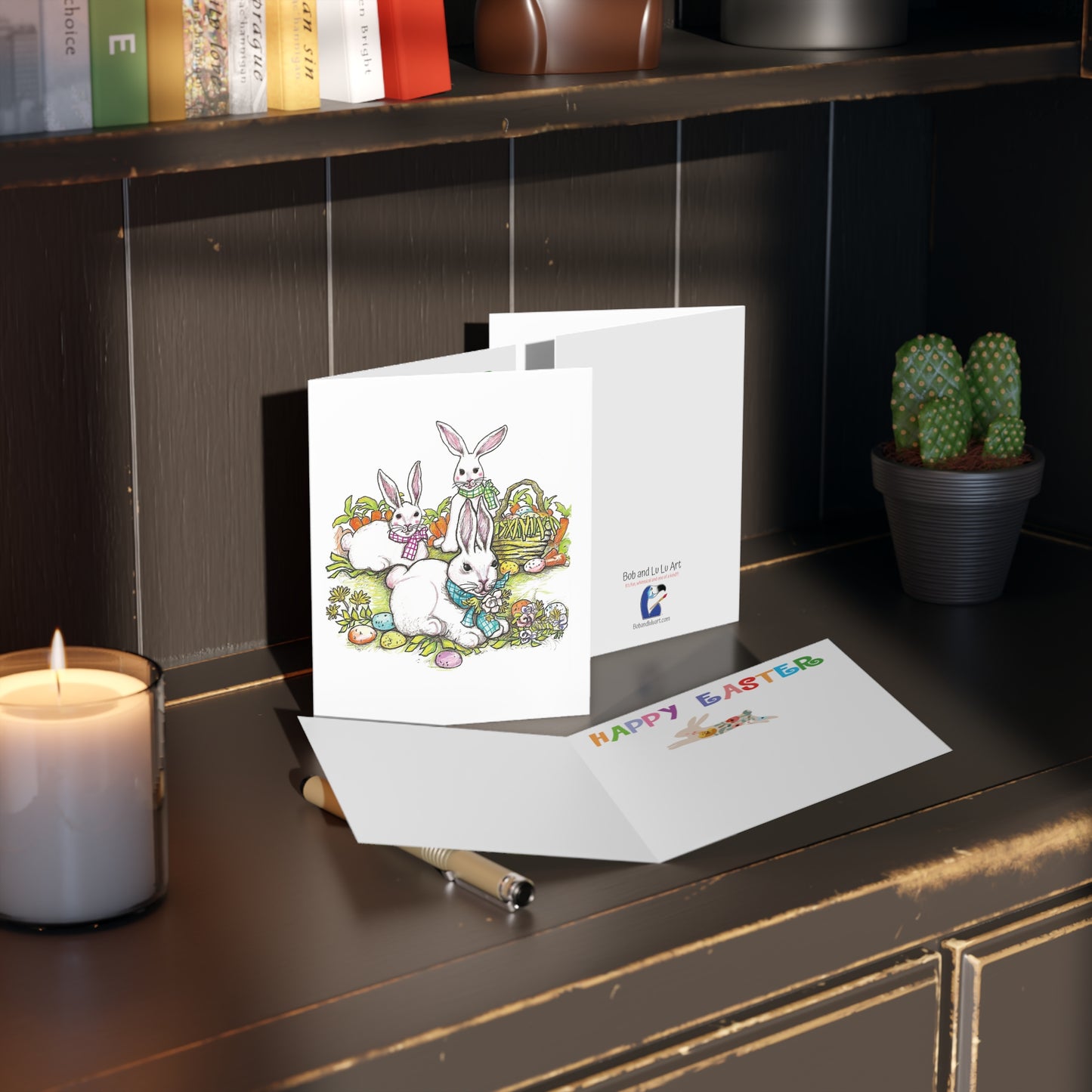 Easter Rabbit's "Happy Easter" Greeting Cards (8, 16, and 24 pcs)