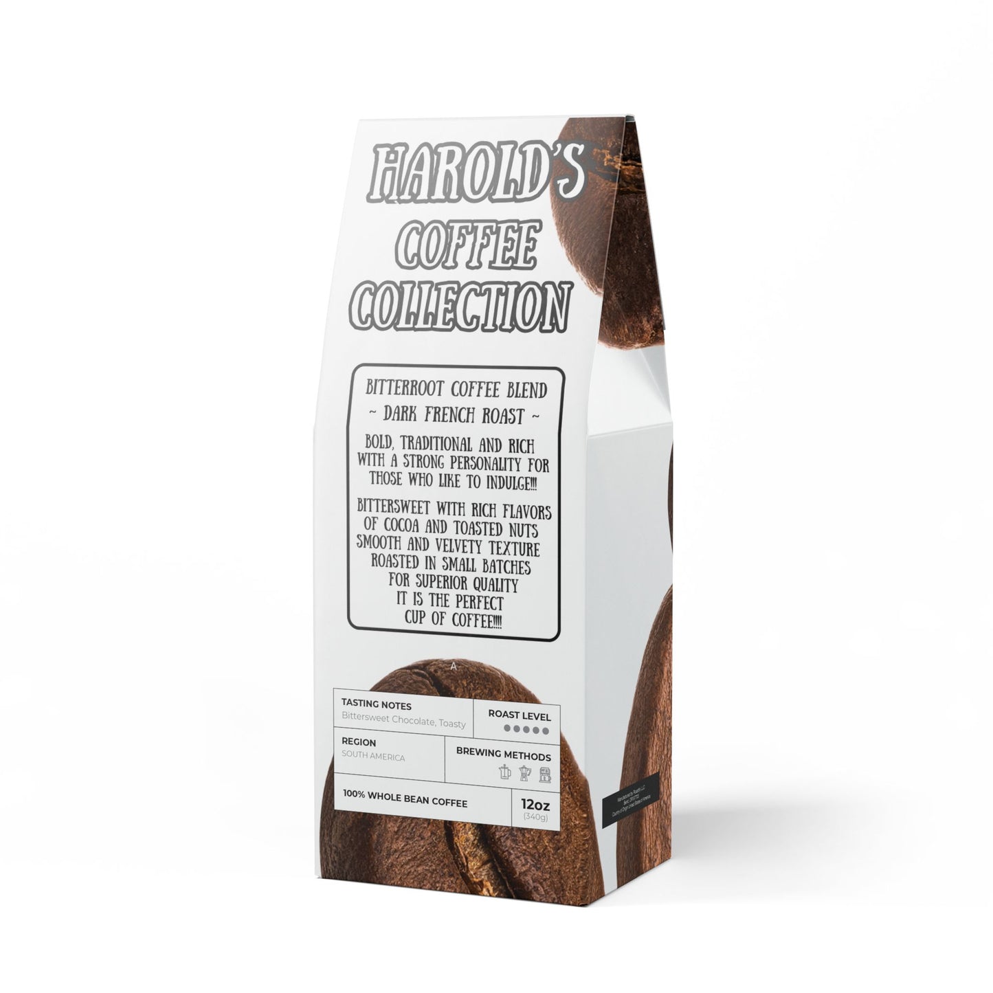 Harold's Coffee Collection - Dark French Roast Bitterroot Coffee Blend 12oz