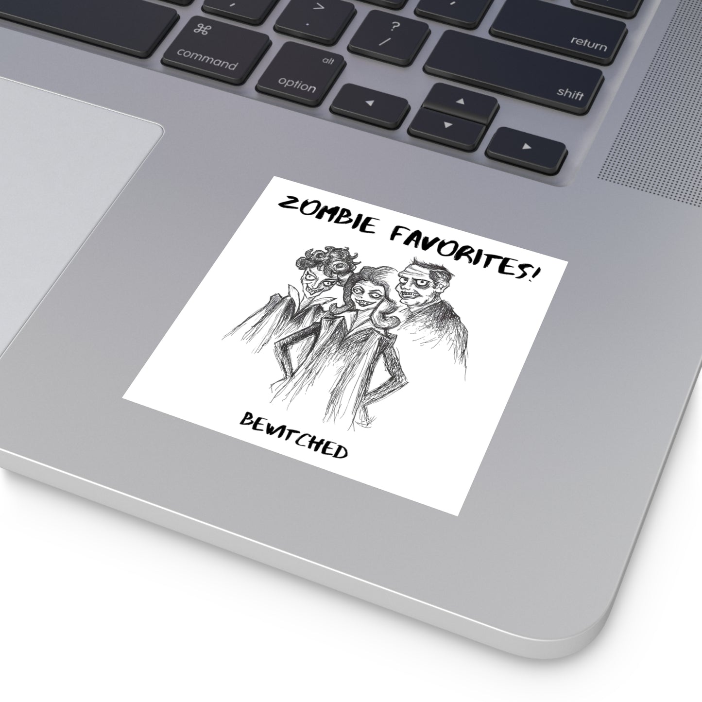 ZOMBIE FAVORITES - BEWITCHED Halloween Indoor & Outdoor Square Kiss-Cut Vinyl Sticker