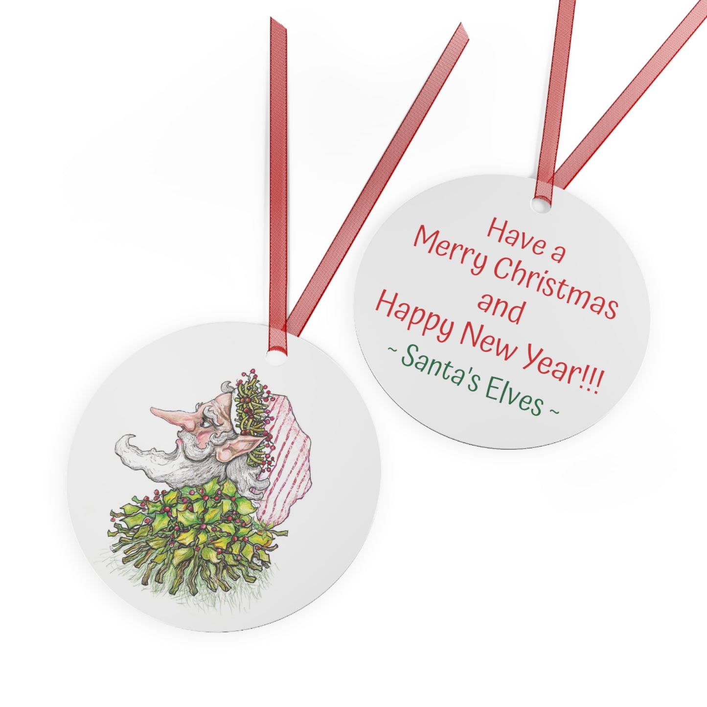 Festive Helper Christmas Tree Metal Ornament