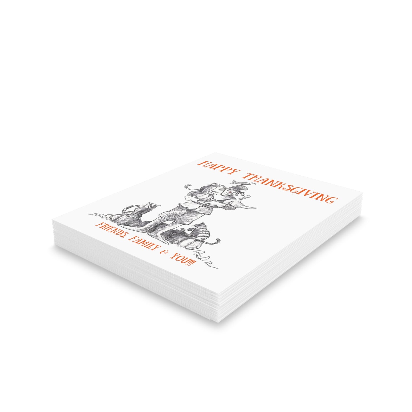 "Friends, Family & You" Thanksgiving Holiday Greeting Cards (8, 16, and 24 pcs)