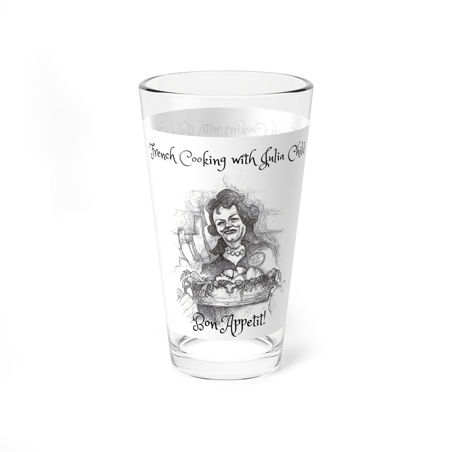 Julia Child - "Bon Appetit!!!" Halloween 16oz Glass Cup