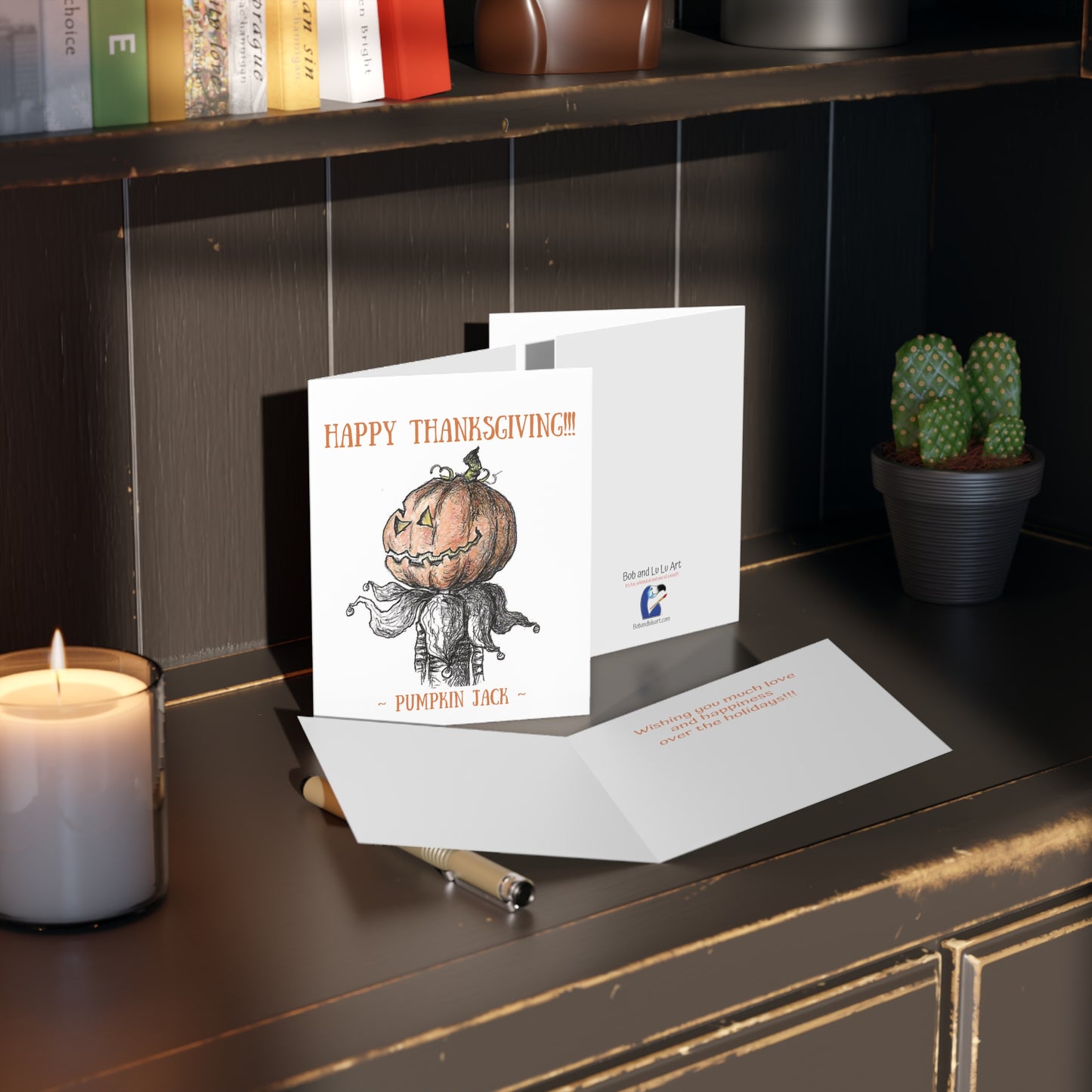 Pumpkin Jack's Happy Thanksgiving Holiday Greeting Cards (8, 16, and 24 pcs)