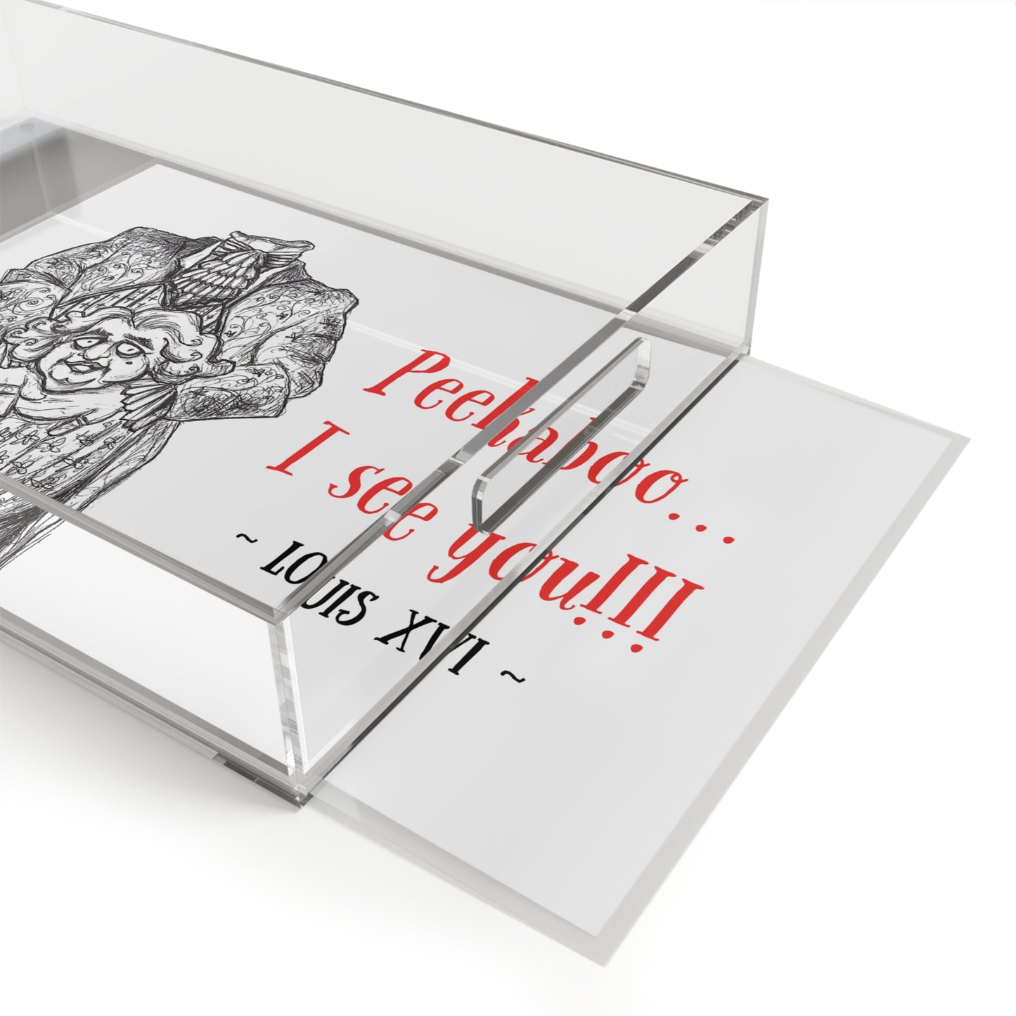 "Peekaboo... I see you!!!" - Headless King Louis XVI Acrylic Halloween Serving Tray