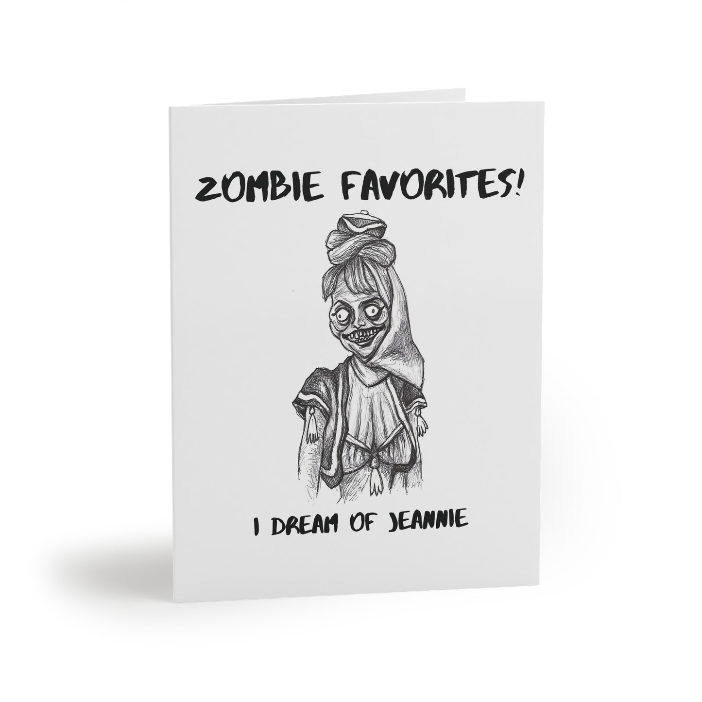 I Dream of Jeannie - ZOMBIE FAVORITES Halloween Greeting Cards (8, 16, and 24 pcs) for all zombies & genies!!!