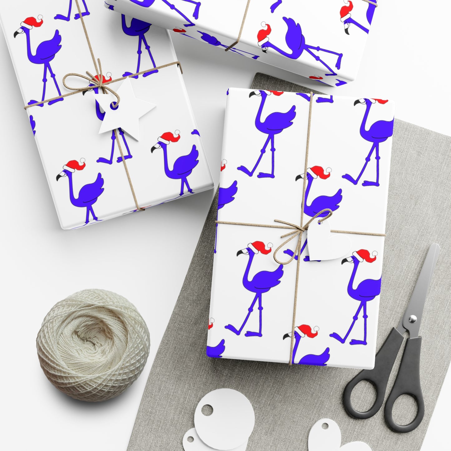 Lu Lu the Blue Flamingo Festive Gift Wrap