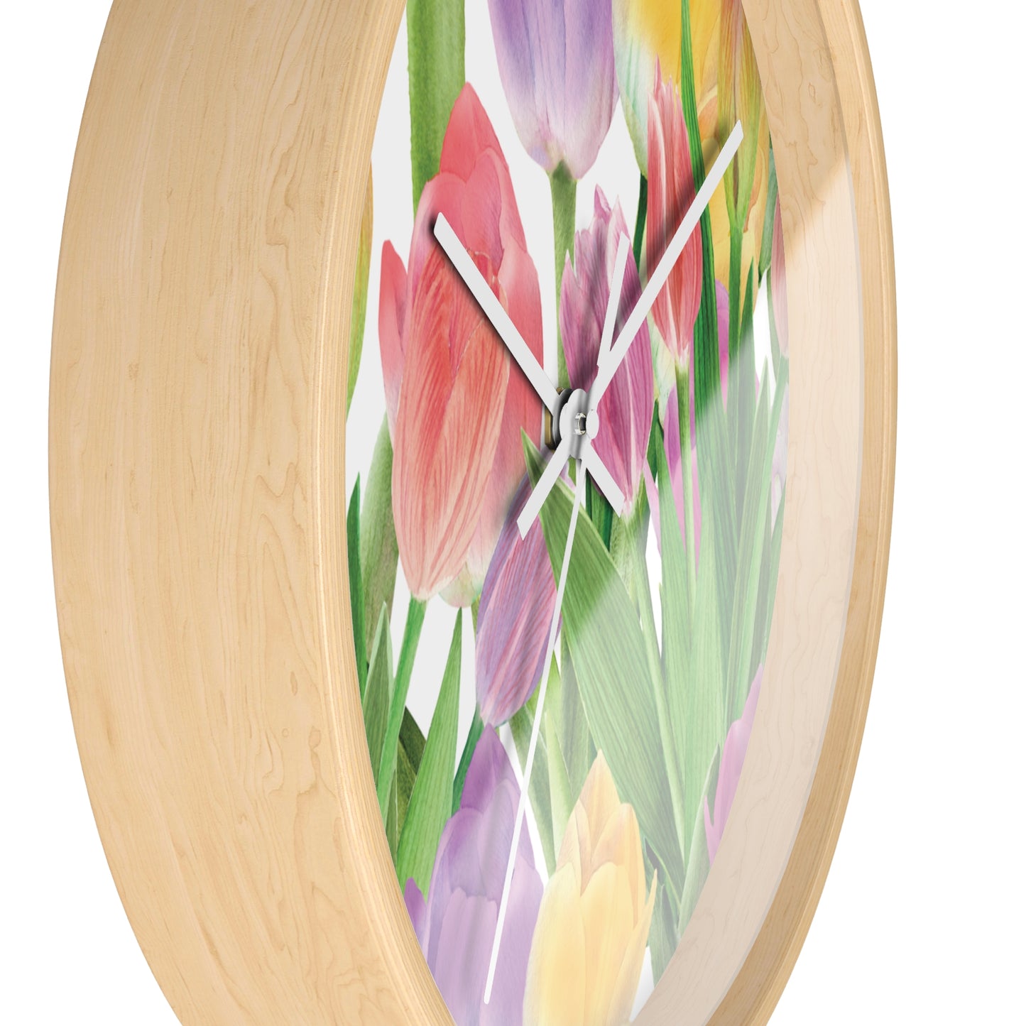 Tulip Sunrise Wall Clock with White Accents by Miss Daisy