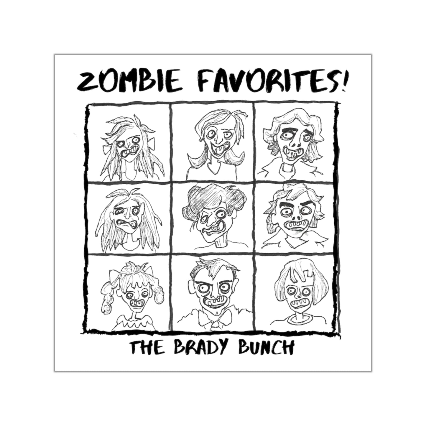 THE BRADY BUNCH Halloween Indoor & Outdoor Square Kiss-Cut Vinyl Sticker