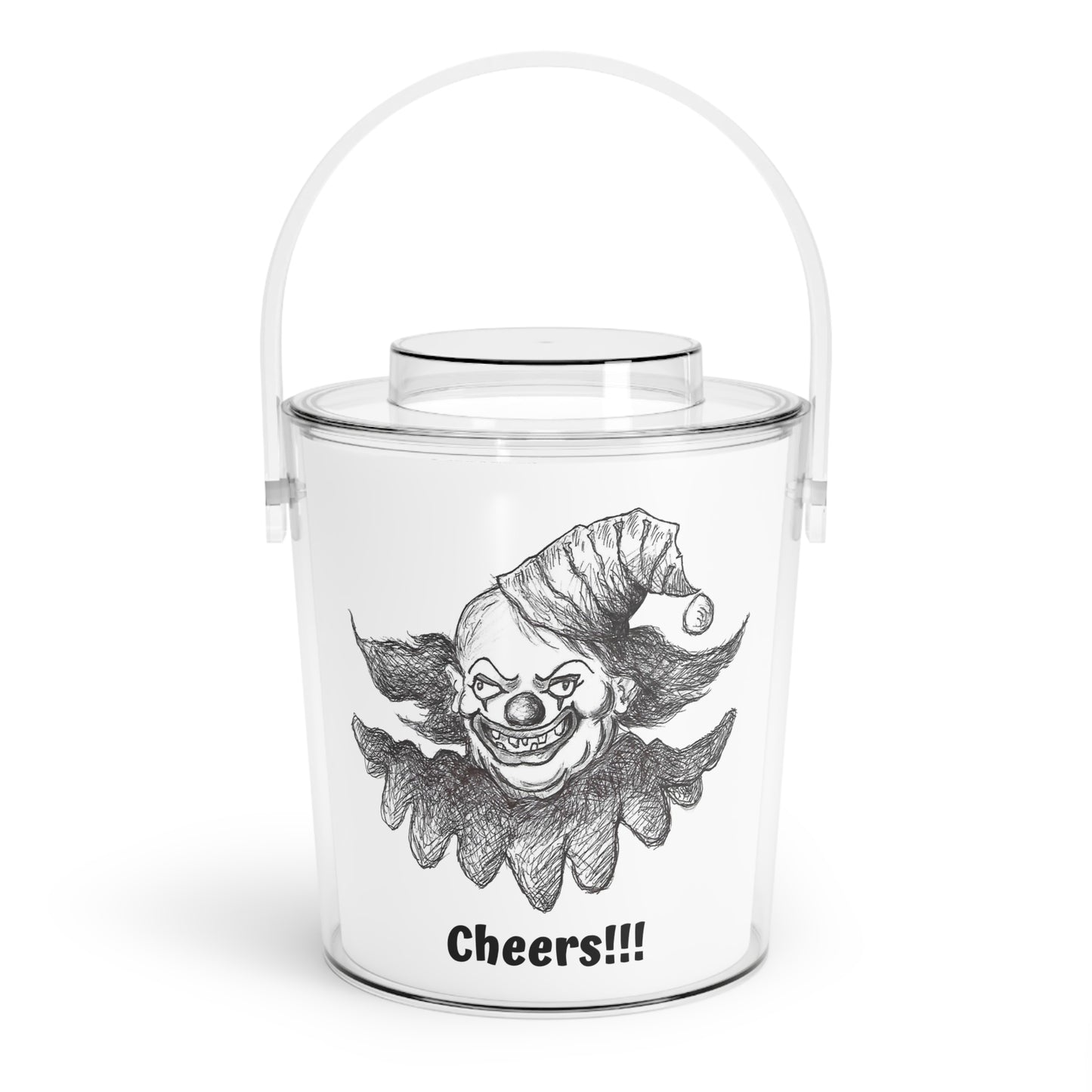 "Cheers!!!" - Halloween Clown Ice Bucket with Tongs