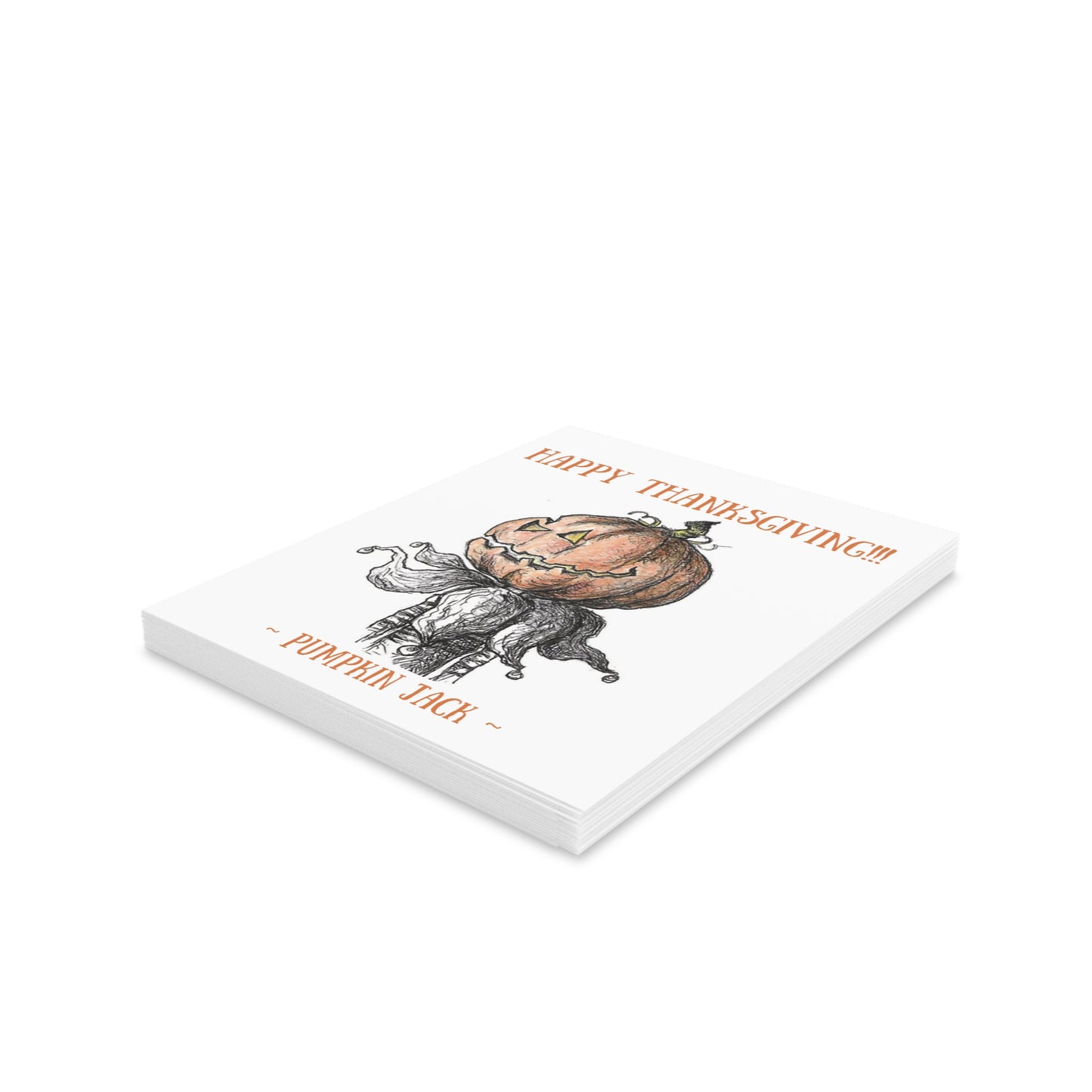 Pumpkin Jack's Happy Thanksgiving Holiday Greeting Cards (8, 16, and 24 pcs)