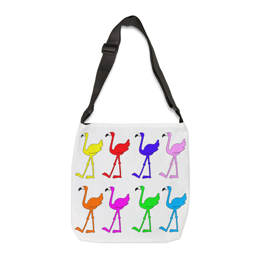 Flamingos Come In All Colors Adjustable Tote Book Bag