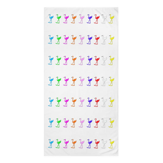 Lu Lu's Rainbow Flamingo Club Premium Bath & Beach Towel