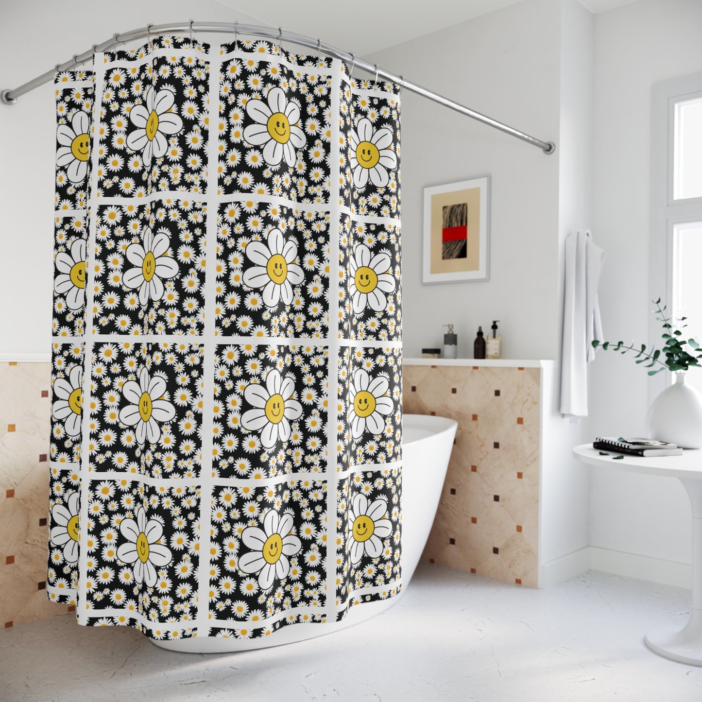The Happy Daisy Shower Curtain by Miss Daisy