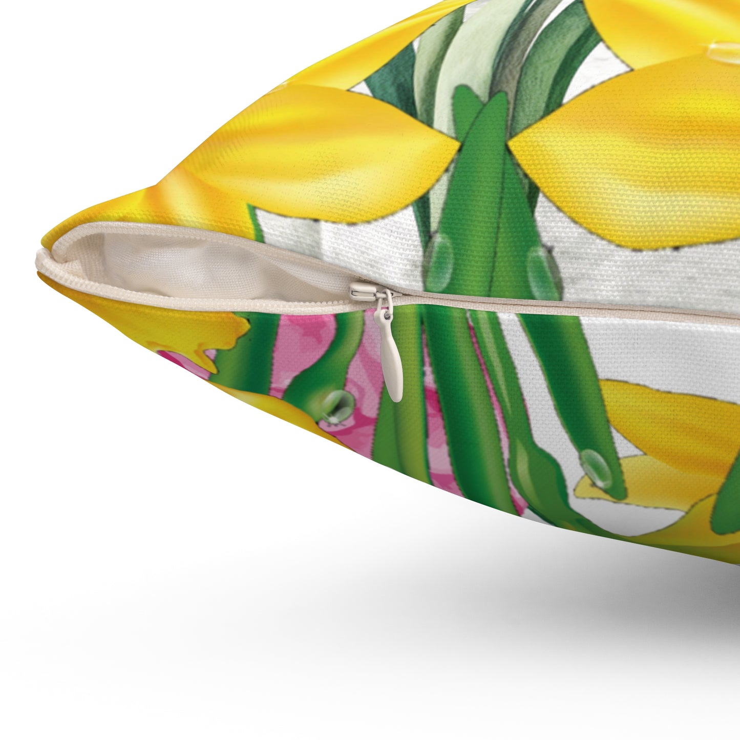 Yellow Daffodil Floral Square Accent Pillow from Miss Daisy's Spring Collection