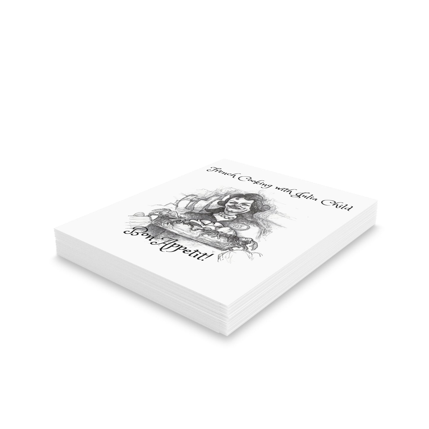 French Cooking with Julia Child - The "BON APPETIT" Happy Halloween Greeting Cards (8, 16, and 24 pcs) for all cooks!!!