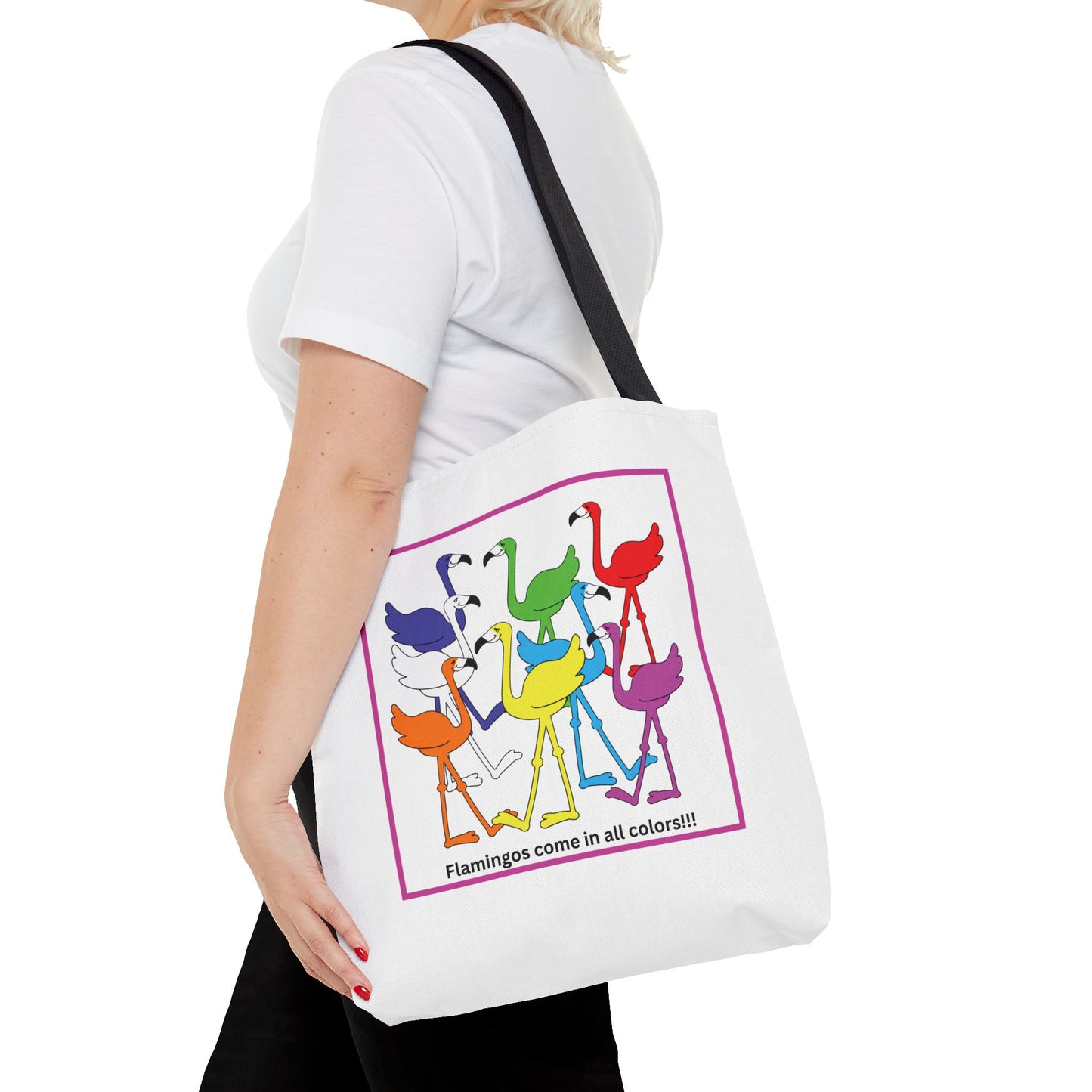 Flamingos Come In All Colors Tote Book Bag