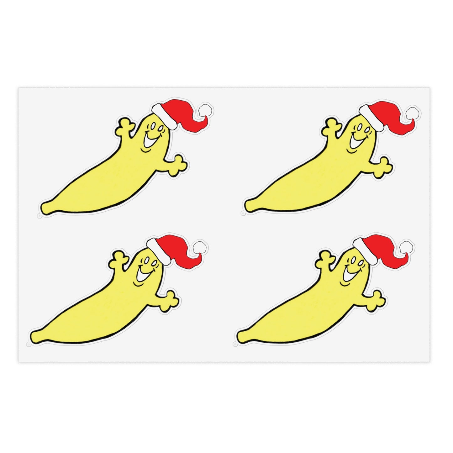 The Dumb Banana "Santa Banana" Die-Cut Christmas Sticker Sheet Bundle, 5 Sheets