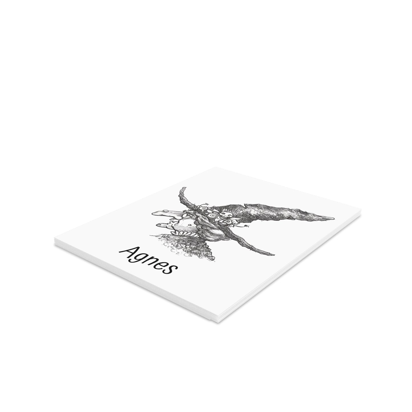 Agnes the Witch - The Happy Halloween Greeting Cards (8, 16, and 24 pcs) for all witches & cat lovers!!!