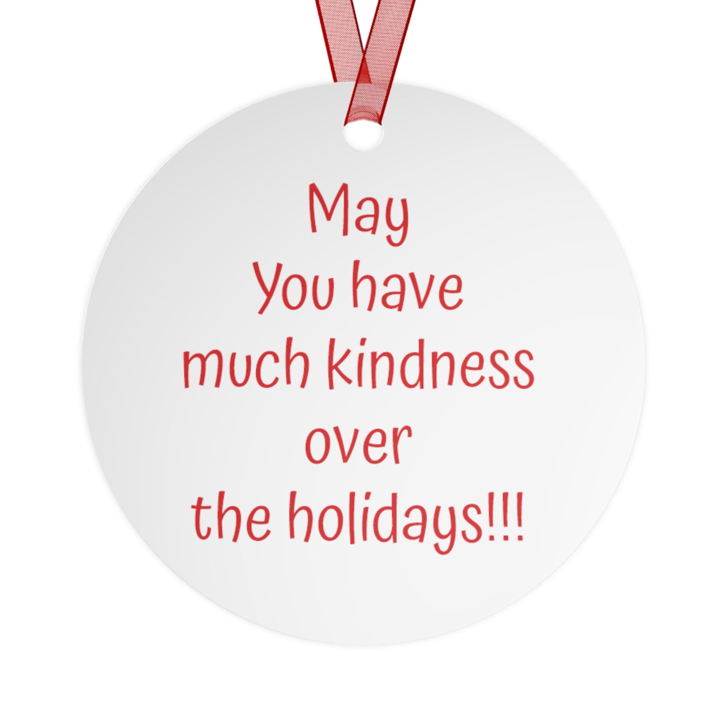 "KINDNESS" Christmas Metal Ornament with Sidney the Moose & Redbirds
