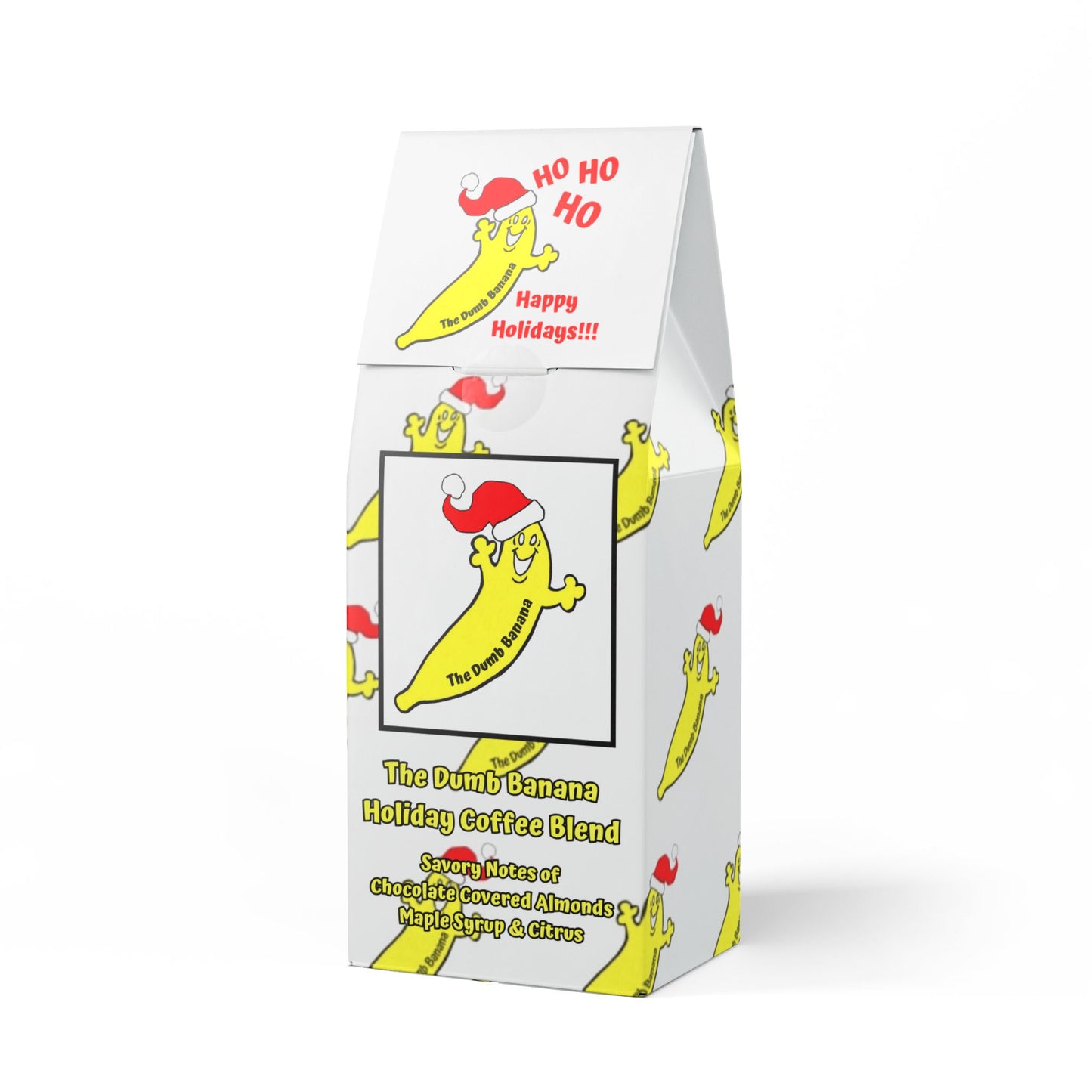 The Dumb Banana Holiday 12 oz Coffee Blend - The Santa Banana "Ho Ho Ho" Blend with Chocolate Covered Almonds, Maple Syrup & Citrus Notes e Blend 12oz