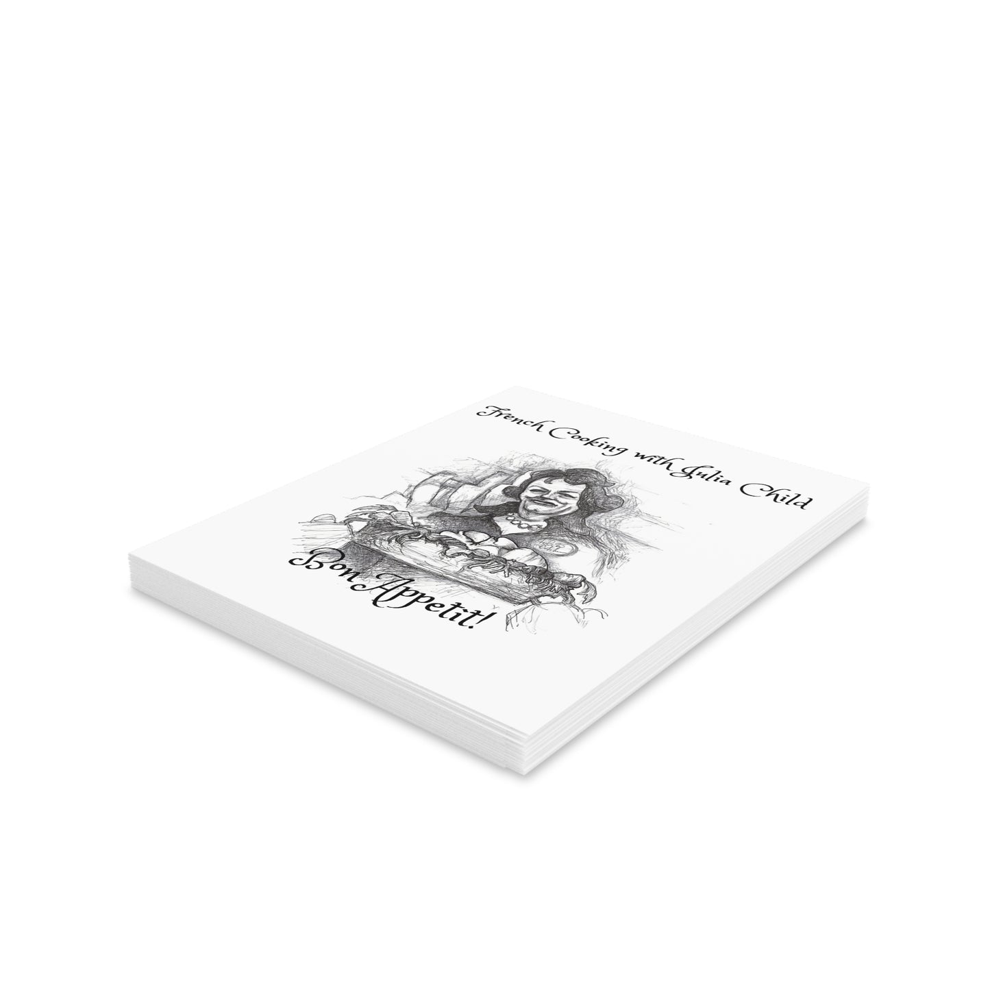 French Cooking with Julia Child - The "BON APPETIT" Happy Halloween Greeting Cards (8, 16, and 24 pcs) for all cooks!!!