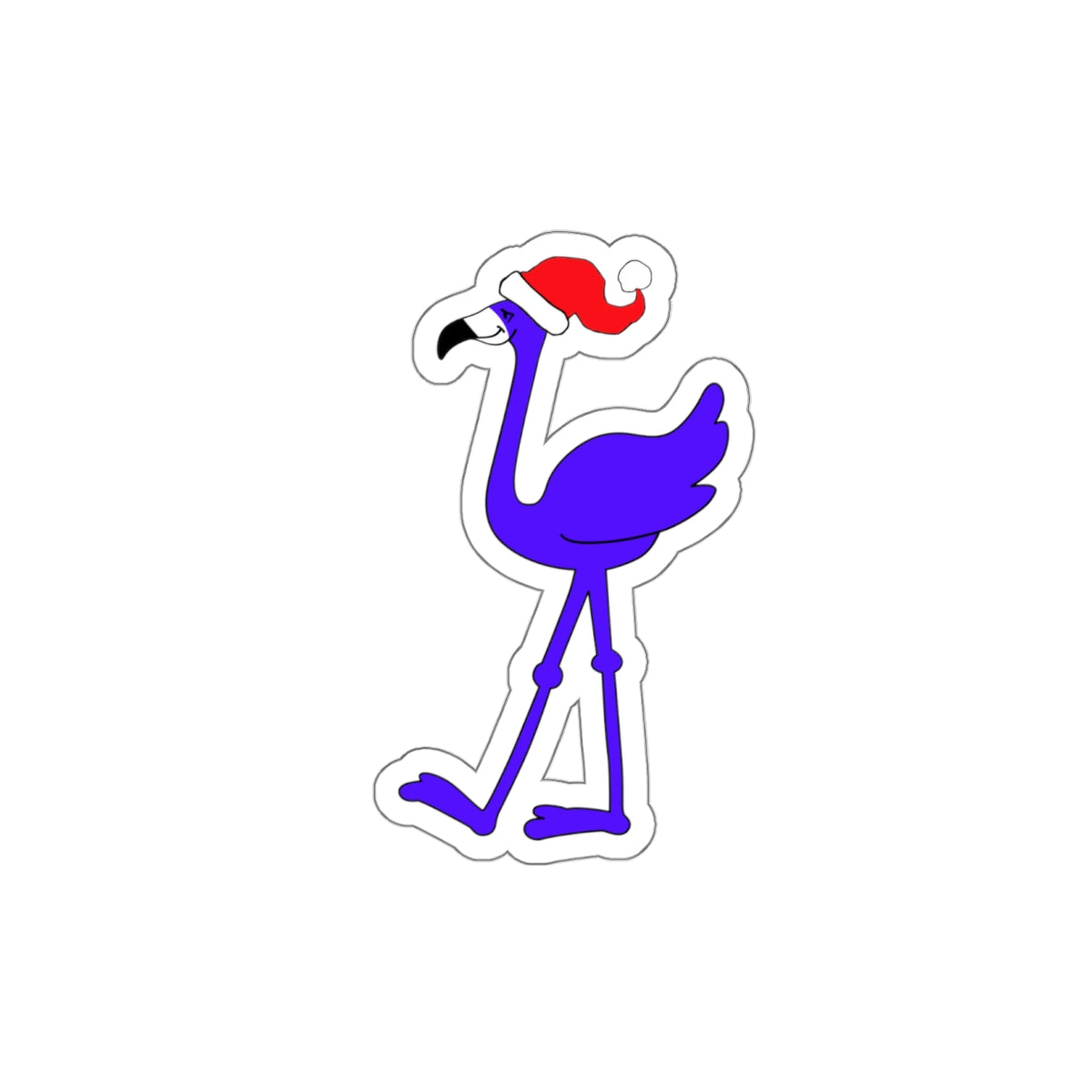 Lu Lu The Blue Flamingo Christmas Die-Cut Sticker
