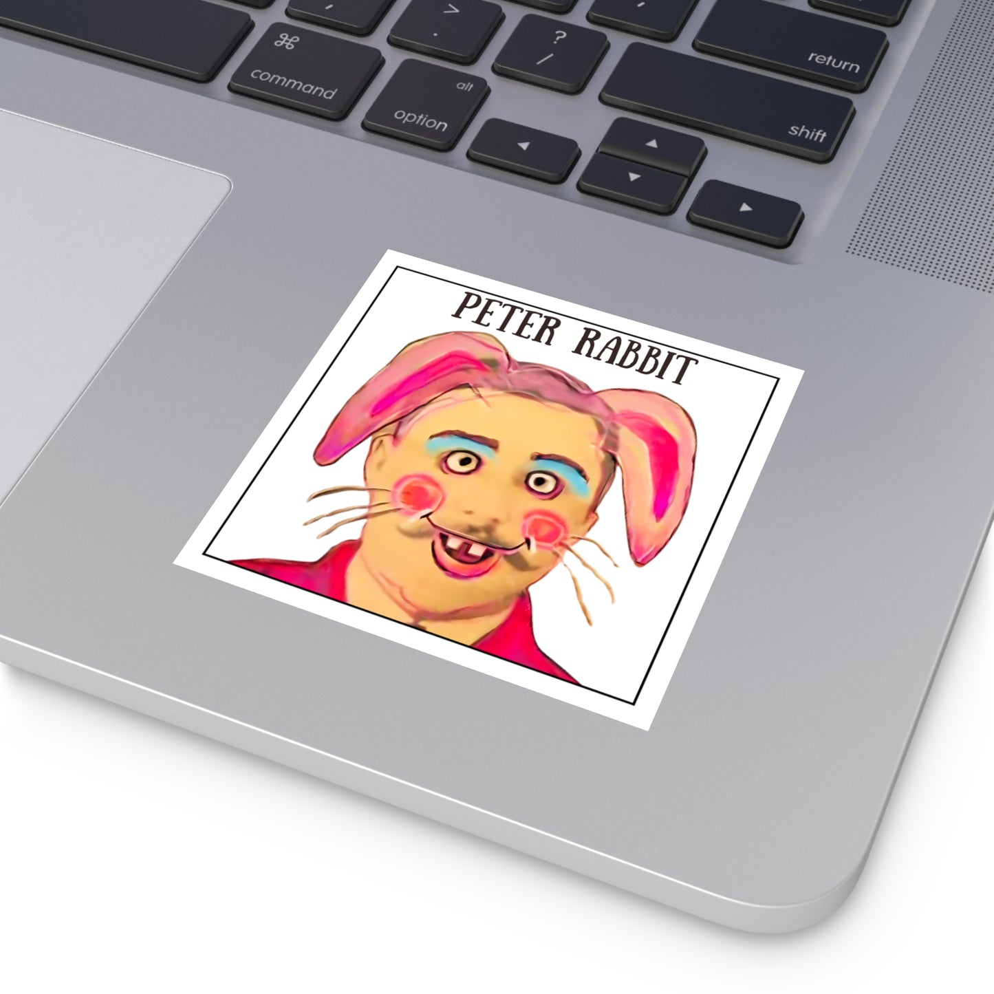 Peter Rabbit Square 3.5 Inch Kiss-Cut Vinyl "Hippity Hoppity" Sticker