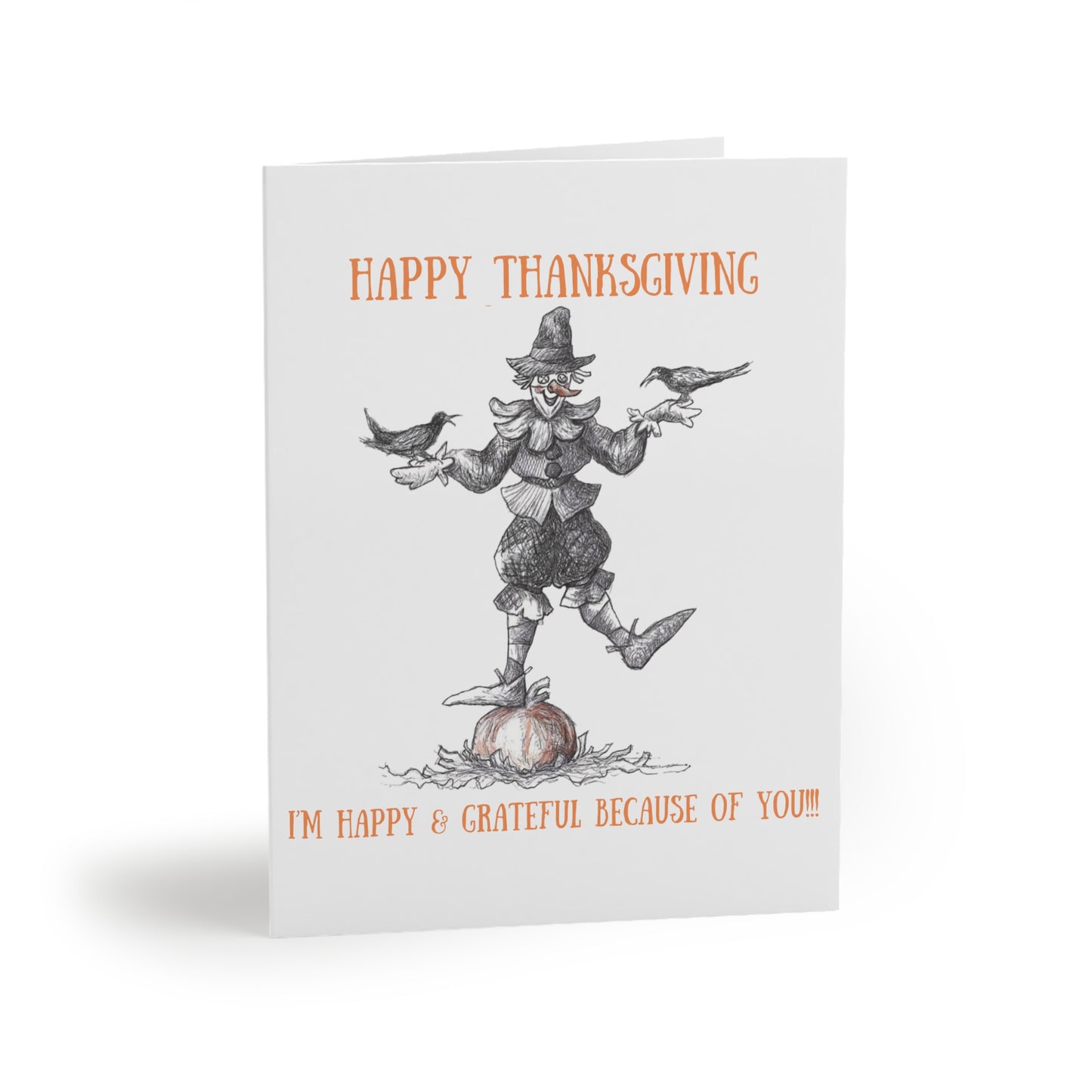 "I'm Happy & Grateful because of You!!!" Thanksgiving Holiday Greeting Cards (8, 16, and 24 pcs)