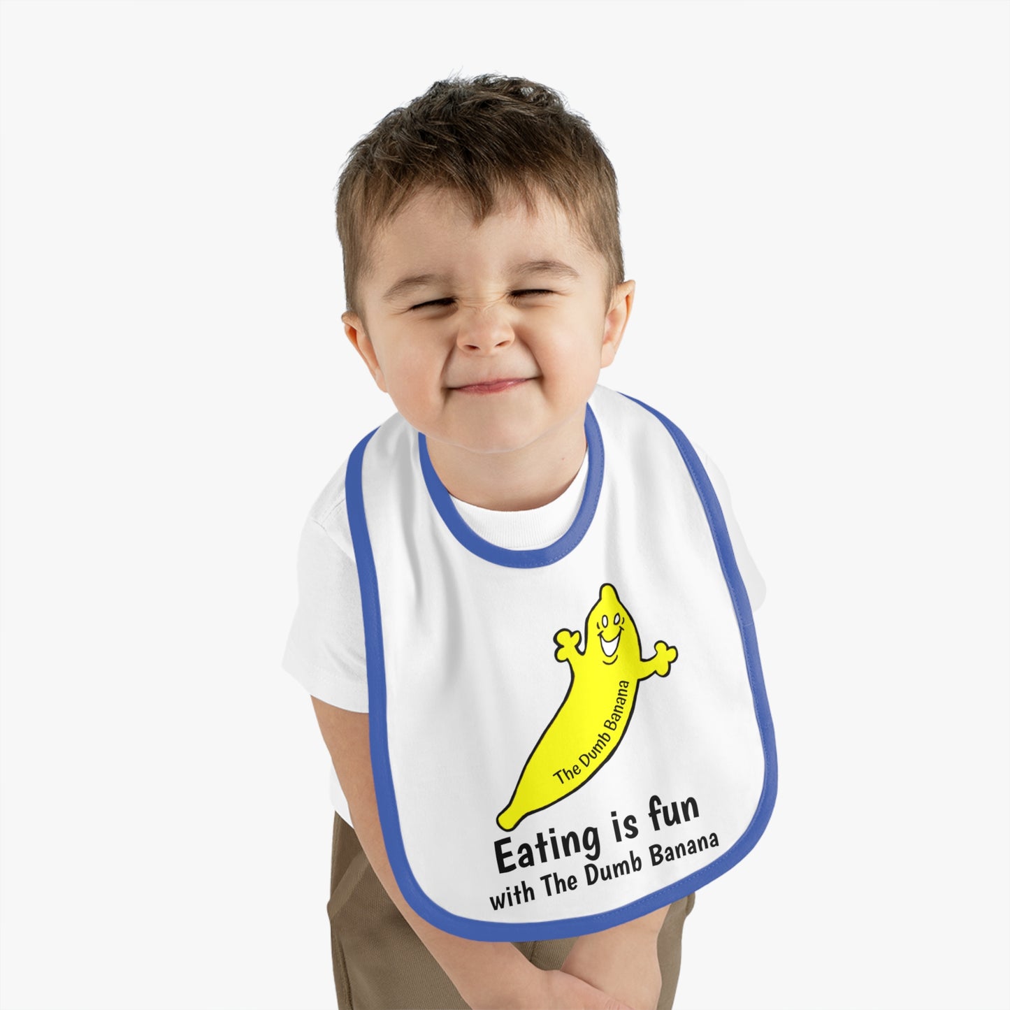 "EATING IS FUN WITH THE DUMB BANANA" Baby Jersey Bib in 5 wonderful colors!!!