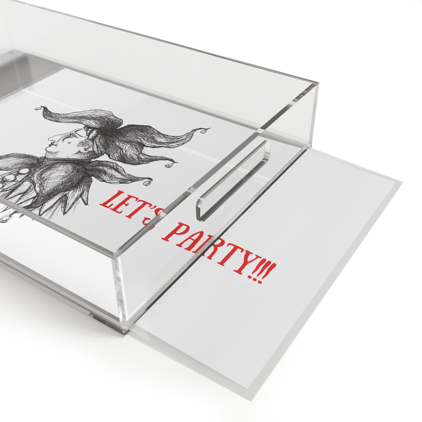 "Let's Party!!!" - Halloween Court Jester Acrylic Serving Tray